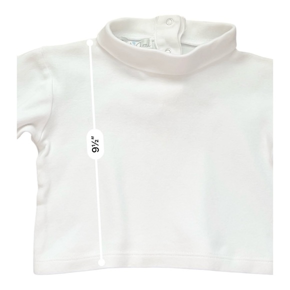 Petit Ami casual white turtleneck Girl 12 Mo long sleeves button cotton blend - Picture 6 of 9
